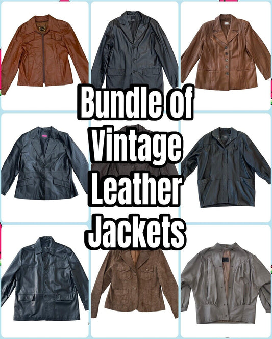 Wholesale Bundle of 10 x Leather Vintage Jackets Brown & Black Joblot